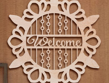 Intra απο ξύλο plywood 3mm-4mm πάχος - Σήμα υποδοχής πόρτας Laser Cut . Δίασταση 30x30 cm INTRAFABR-78340674 - Image 1