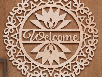 Intra απο ξύλο plywood 3mm-4mm πάχος - Σήμα υποδοχής πόρτας Laser Cut . Δίασταση 30x30 cm INTRAFABR-78340653 - Image 1