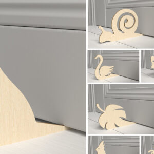 Intra απο ξύλο plywood 3mm-4mm πάχος - Doorstops Bundle Cut Laser. Ζώα  Δίασταση 30x20 cm INTRAFABR-82304532