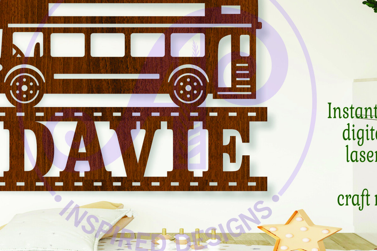 Intra απο ξύλο plywood 3mm-4mm πάχος - Διώροφο Λεωφορείο Σήμα ονόματος  Laser Δίασταση 30x20 cm INTRAFABR-103407719