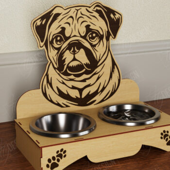 Intra απο ξύλο plywood 3mm-4mm πάχος - Δέσμη κοπής με λέιζερ με διπλές βάσεις για μπολ σκύλου Δίασταση 30x20 cm INTRAFABR-108928396 - Image 11