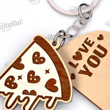 Intra απο ξύλο plywood 3mm-4mm πάχος - Κόψιμο με λέιζερ διπλό μπρελόκ Αγίου Βαλεντίνου Δίασταση 4x4 cm INTRAFABR-110312051 - Image 1