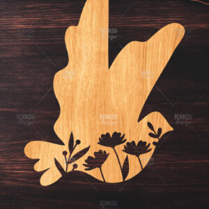 Intra απο ξύλο plywood 3mm-4mm πάχος -   κοπής Dove Floral Laser Δίασταση 20x20 cm INTRAFABR-119534927