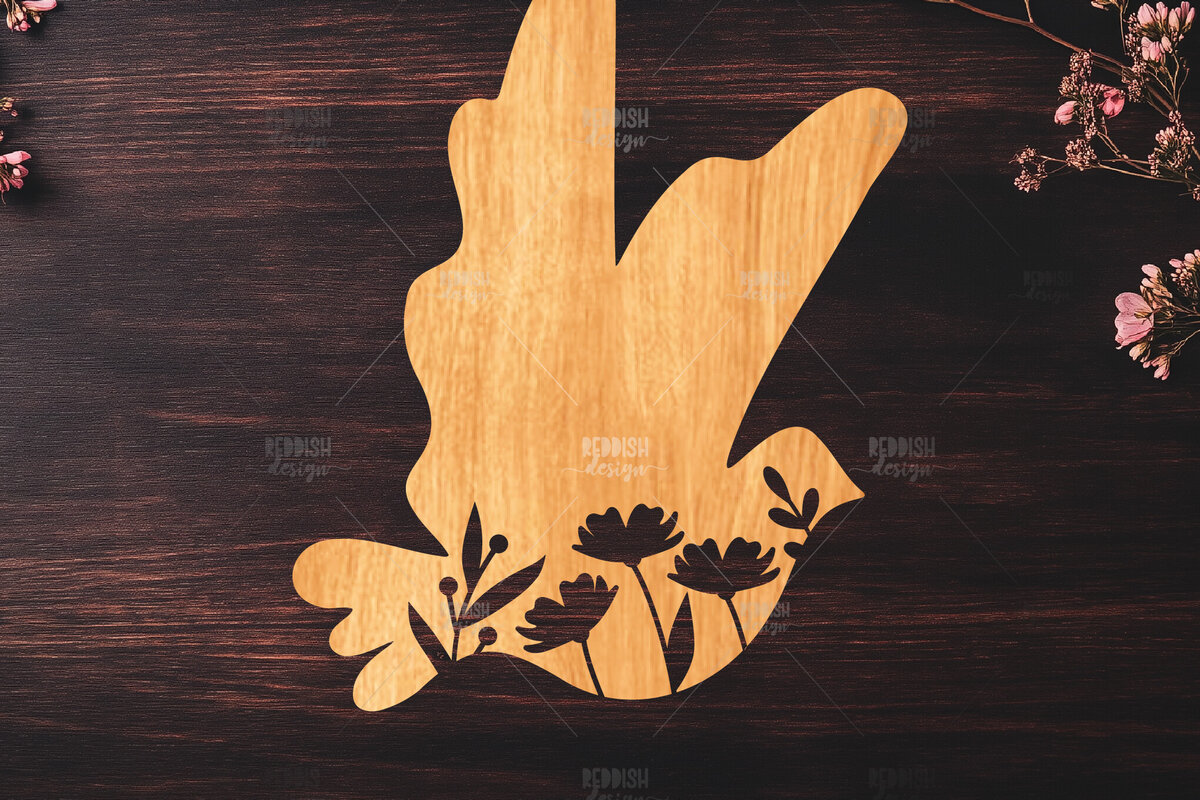 Intra απο ξύλο plywood 3mm-4mm πάχος -   κοπής Dove Floral Laser Δίασταση 20x20 cm INTRAFABR-119534927