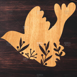 Intra απο ξύλο plywood 3mm-4mm πάχος -   κοπής Dove Floral Laser Δίασταση 20x20 cm INTRAFABR-119534933