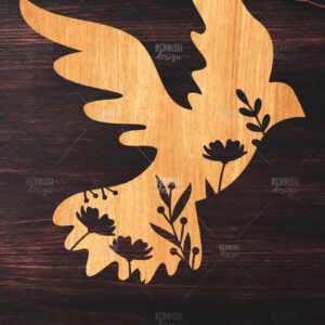 Intra απο ξύλο plywood 3mm-4mm πάχος -   κοπής Dove Floral Laser Δίασταση 20x20 cm INTRAFABR-119534947