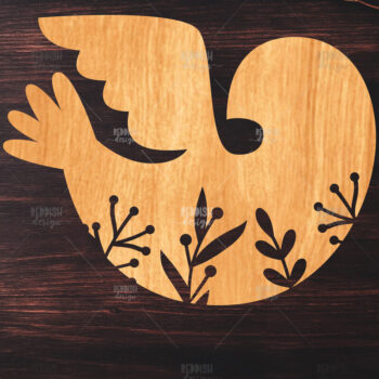 Intra απο ξύλο plywood 3mm-4mm πάχος - κοπής Dove Floral Laser Δίασταση 20x20 cm INTRAFABR-119534963 - Image 1