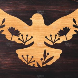 Intra απο ξύλο plywood 3mm-4mm πάχος -   κοπής Dove Floral Laser Δίασταση 20x20 cm INTRAFABR-119534983