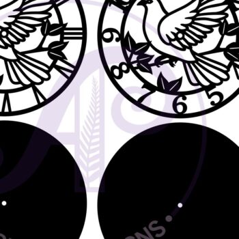 Intra απο ξύλο plywood 3mm-4mm πάχος - Dove Wall Clock Files Cut Laser,  Δίασταση 30x20 cm INTRAFABR-108264491 - Image 4