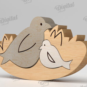 Intra απο ξύλο plywood 3mm-4mm πάχος - Doves Puzzle Cut Laser. Ζώο  Δίασταση 30x20 cm INTRAFABR-108580848