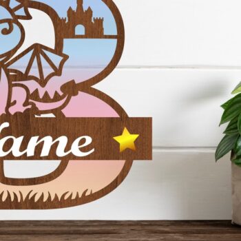 Intra απο ξύλο plywood 3mm-4mm πάχος - Μονόγραμμα με κεφαλαίο δράκο Γράμμα B  Αποκοπή Δίασταση 30x20 cm INTRAFABR-75363554 - Image 1