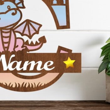 Intra απο ξύλο plywood 3mm-4mm πάχος - Μονόγραμμα με κεφαλαίο δράκο Γράμμα C  Αποκοπή Δίασταση 30x20 cm INTRAFABR-75363577 - Image 1