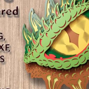 Intra απο ξύλο plywood 3mm-4mm πάχος - Αρχεία λέιζερ πολλαπλών επιπέδων Dragon Eye 3D  Δίασταση 8x10 cm INTRAFABR-109449761