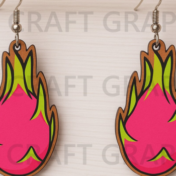 Intra απο ξύλο plywood 3mm-4mm πάχος - για Dragon Fruit Earrings Δίασταση 3x3 cm INTRAFABR-123671417 - Image 1