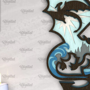 Intra απο ξύλο plywood 3mm-4mm πάχος - Dragon Layered Decor Σχέδιο κοπής με λέιζερ Δίασταση 30x20 cm INTRAFABR-102986680