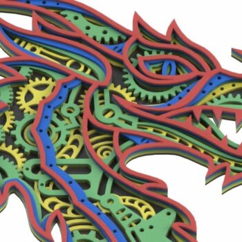 Intra απο ξύλο plywood 3mm-4mm πάχος - Dragon Mecha Mandala Δίασταση 30x30 cm INTRAFABR-24815087 - Image 1