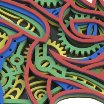 Intra απο ξύλο plywood 3mm-4mm πάχος - Dragon Mecha Mandala Δίασταση 30x30 cm INTRAFABR-24815087 - Image 3