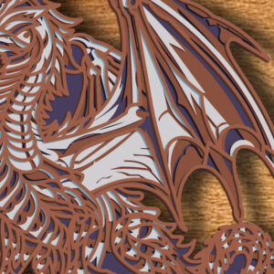Intra απο ξύλο plywood 3mm-4mm πάχος - Dragon Multilayer /3D Dragon Mandala Δίασταση 30x30 cm INTRAFABR-82353270