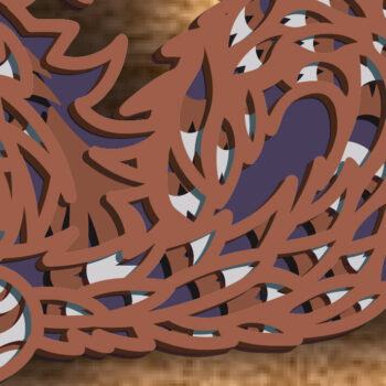 Intra απο ξύλο plywood 3mm-4mm πάχος - Dragon Multilayer /3D Dragon Mandala Δίασταση 30x30 cm INTRAFABR-82353270 - Image 5