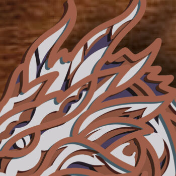 Intra απο ξύλο plywood 3mm-4mm πάχος - Dragon Multilayer /3D Dragon Mandala Δίασταση 30x30 cm INTRAFABR-82353270 - Image 7