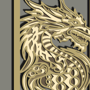 Intra απο ξύλο plywood 3mm-4mm πάχος - Dragon Multilayer /3D Dragon Mandala Δίασταση 30x30 cm INTRAFABR-66501294