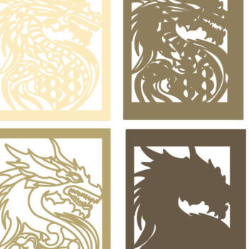 Intra απο ξύλο plywood 3mm-4mm πάχος - Dragon Multilayer /3D Dragon Mandala Δίασταση 30x30 cm INTRAFABR-66501294 - Image 2