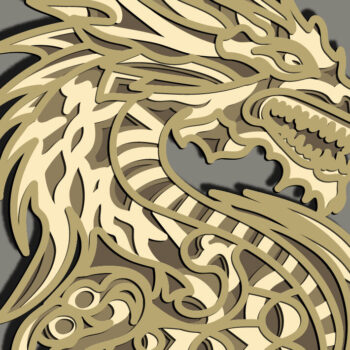 Intra απο ξύλο plywood 3mm-4mm πάχος - Dragon Multilayer /3D Dragon Mandala Δίασταση 30x30 cm INTRAFABR-66501294 - Image 3
