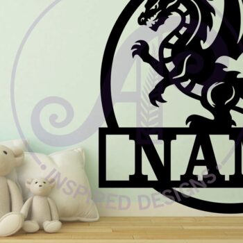 Intra απο ξύλο plywood 3mm-4mm πάχος - Dragon Name Sign Design Laser Cut Te Δίασταση 30x20 cm INTRAFABR-96847481 - Image 2