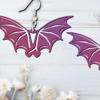 Intra απο ξύλο plywood 3mm-4mm πάχος - κοπής με λέιζερ σκουλαρίκια Dragon Wings Δίασταση 900x900 cm INTRAFABR-120859484 - Image 2