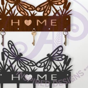 Intra απο ξύλο plywood 3mm-4mm πάχος - Dragonflies Μπρελόκ Σχέδιο Ξύλο Μέταλλο Δίασταση 4x4 cm INTRAFABR-121560691