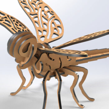 Intra απο ξύλο plywood 3mm-4mm πάχος - Dragonfly 3D Animal για Laser Cutting Δίασταση 20x20 cm INTRAFABR-79733326 - Image 1