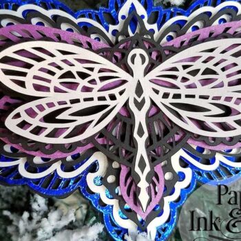 Intra απο ξύλο plywood 3mm-4mm πάχος - Dragonfly 3D στολίδι με στρώματα χαρτιού Δίασταση 6x6 cm INTRAFABR-16937899 - Image 2