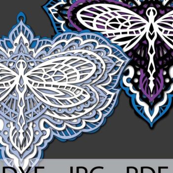 Intra απο ξύλο plywood 3mm-4mm πάχος - Dragonfly 3D στολίδι με στρώματα χαρτιού Δίασταση 6x6 cm INTRAFABR-16937899 - Image 3