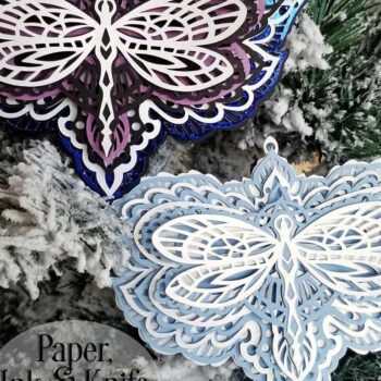 Intra απο ξύλο plywood 3mm-4mm πάχος - Dragonfly 3D στολίδι με στρώματα χαρτιού Δίασταση 6x6 cm INTRAFABR-16937899 - Image 5