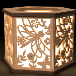 Intra απο ξύλο plywood 3mm-4mm πάχος - Κεριοφόρος Dragonfly Cut Laser Δίασταση 30x20 cm INTRAFABR-115911868