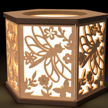 Intra απο ξύλο plywood 3mm-4mm πάχος - Κεριοφόρος Dragonfly Cut Laser Δίασταση 30x20 cm INTRAFABR-115911868 - Image 1