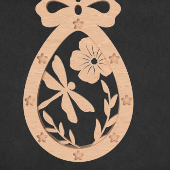 Intra απο ξύλο plywood 3mm-4mm πάχος -  Dragonfly & Floral Πασχαλινό Αυγό Δίασταση 20x25 cm INTRAFABR-117890387 - Image 1
