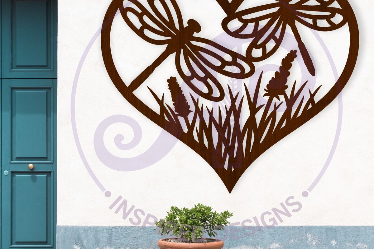 Intra απο ξύλο plywood 3mm-4mm πάχος - Επιτοίχια επιγραφή Dragonfly Heart,  . Δίασταση 20x20 cm INTRAFABR-121785142