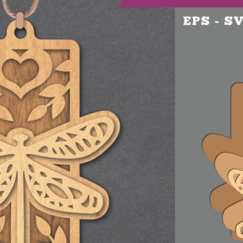 Intra απο ξύλο plywood 3mm-4mm πάχος - Στολίδι με  Dragonfly  6 Δίασταση 6x6 cm INTRAFABR-112131072 - Image 1