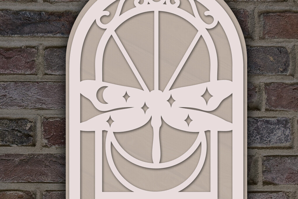 Intra απο ξύλο plywood 3mm-4mm πάχος - Dragonfly Moon Cut Laser  Δίασταση 20x20 cm INTRAFABR-120059753