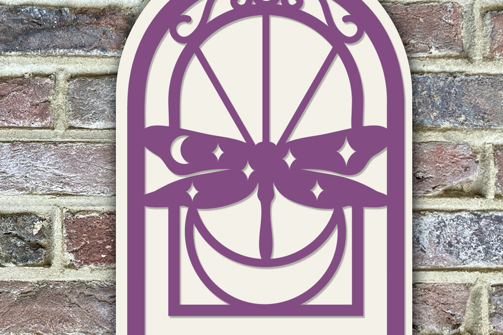 Intra απο ξύλο plywood 3mm-4mm πάχος - Στολίδι  με στρώση Dragonfly Moon Δίασταση 6x6 cm INTRAFABR-120235580