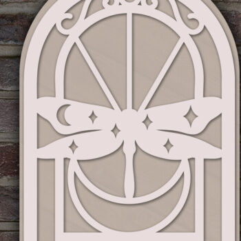 Intra απο ξύλο plywood 3mm-4mm πάχος - Στολίδι  με στρώση Dragonfly Moon Δίασταση 6x6 cm INTRAFABR-120235580 - Image 2