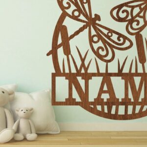 Intra απο ξύλο plywood 3mm-4mm πάχος - Σημάδι ονόματος Dragonfly  Templa κοπής με λέιζερ Δίασταση 30x20 cm INTRAFABR-71410145