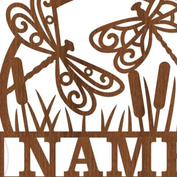 Intra απο ξύλο plywood 3mm-4mm πάχος - Σημάδι ονόματος Dragonfly  Templa κοπής με λέιζερ Δίασταση 30x20 cm INTRAFABR-71410145 - Image 3