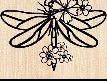 Intra απο ξύλο plywood 3mm-4mm πάχος - Dragonfly Paper Cut Δίασταση 30x20 cm INTRAFABR-30781865 - Image 1
