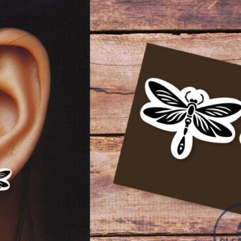 Intra απο ξύλο plywood 3mm-4mm πάχος - Dragonfly Summer Earrings  | Laser Cu Δίασταση 3x3 cm INTRAFABR-120168373 - Image 1