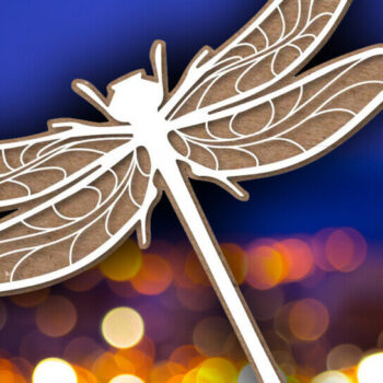 Intra απο ξύλο plywood 3mm-4mm πάχος - Πρότυπο Dragonfly - Cricut Ready Δίασταση 30x20 cm INTRAFABR-94230261 - Image 1