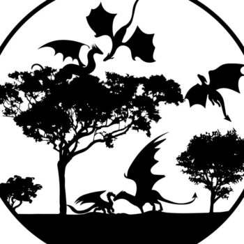 Intra απο ξύλο plywood 3mm-4mm πάχος - Dragons and Trees Laser Cut Δίασταση 15x15 cm INTRAFABR-36453643 - Image 1