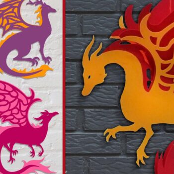 Intra απο ξύλο plywood 3mm-4mm πάχος - Dragons Bundle  Δίασταση 30x20 cm INTRAFABR-76985817 - Image 1