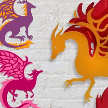 Intra απο ξύλο plywood 3mm-4mm πάχος - Dragons Bundle  Δίασταση 30x20 cm INTRAFABR-76985817 - Image 2